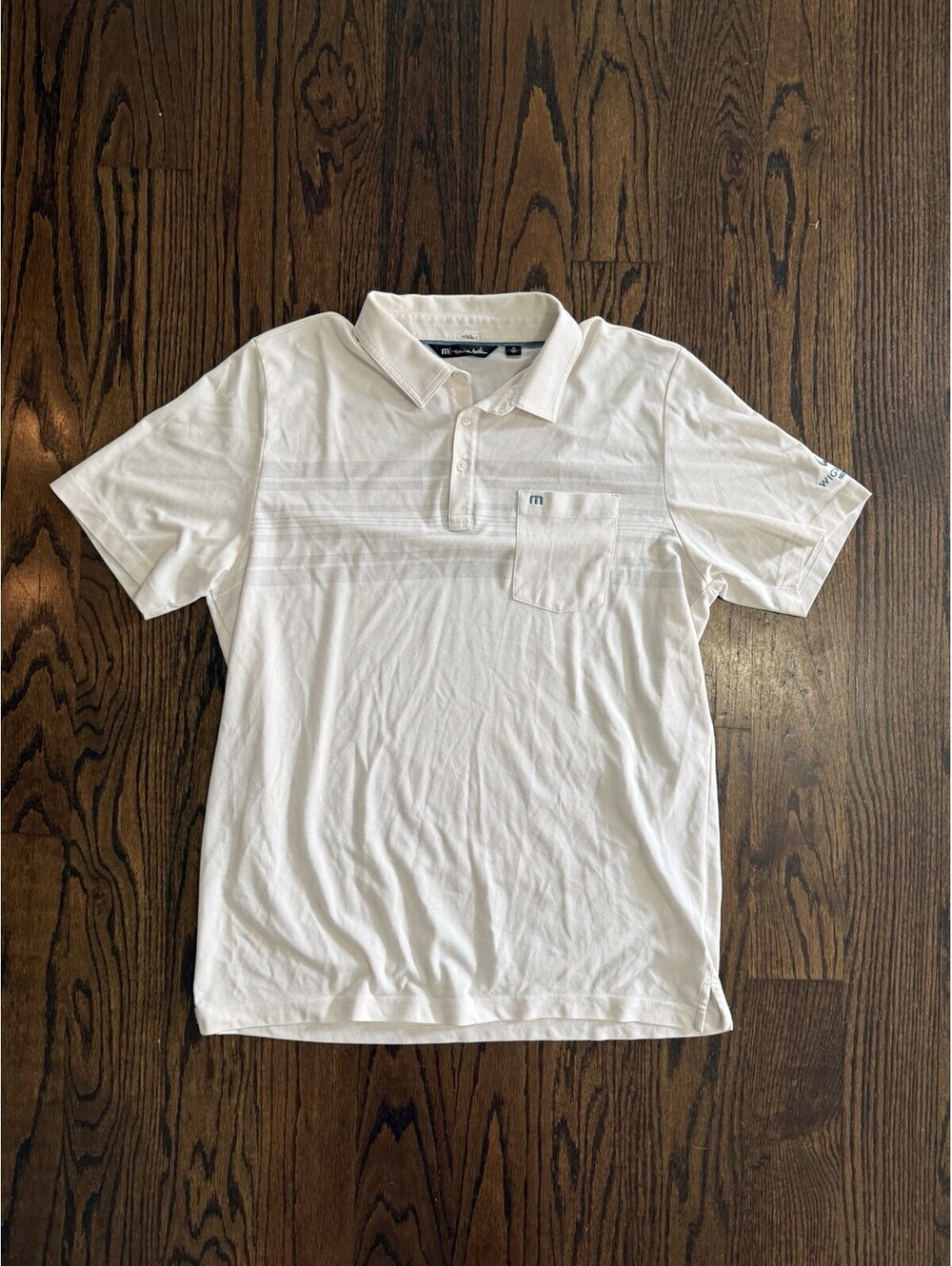 Travis Mathew Golf Shirt Mens XL White Grey Lightweight Cotton Collard [COPY]